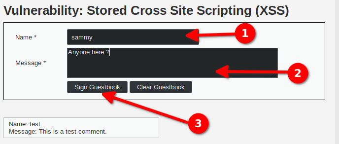 xss stored page